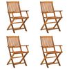 vidaXL Folding Outdoor Chairs 4 pcs Solid Acacia Wood