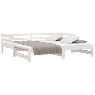 vidaXL Pull-out Day Bed without Mattress White 2x(90x200) cm