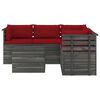 vidaXL 6 Piece Garden Pallet Lounge Set with Cushions Solid Pinewood