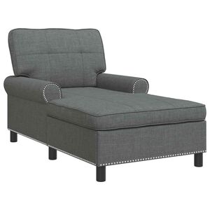 vidaXL Chaise Lounge with Cushion Dark Grey 91 x 157 x 91 cm Fabric