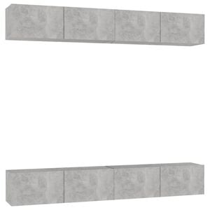 vidaXL TV Cabinets 4 pcs Concrete Grey 100x30x30 cm Engineered Wood