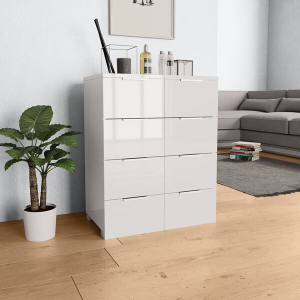 vidaXL Sideboard High Gloss White 60x35x80 cm Engineered Wood