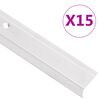 vidaXL Stair Nosings in L-shape 15 pcs Aluminium 100 cm Silver