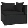 vidaXL 10 Piece Garden Lounge Set with Cushions Poly Rattan Black