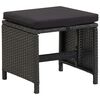 vidaXL 5 Piece Outdoor Dining Set with Cushions Poly Rattan Black