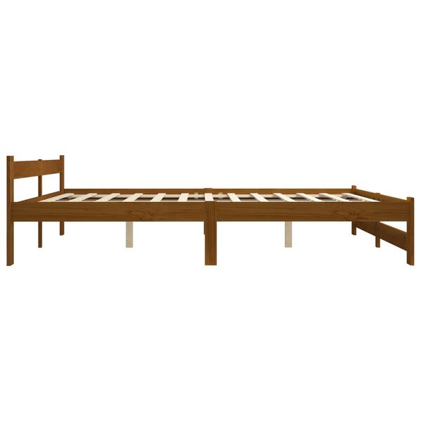 vidaXL Bed Frame without Mattress Honey Brown Solid Pine Wood 200x200cm