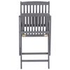 vidaXL Folding Outdoor Chairs 2 pcs with Cushions Solid Acacia Wood
