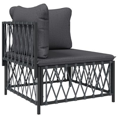 vidaXL 8 Piece Garden Lounge Set with Cushions Anthracite Steel