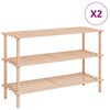 vidaXL 3-Tier Shoe Racks 2 pcs Solid Fir Wood