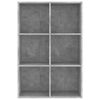 vidaXL Book Cabinet/Sideboard Concrete Grey 66x30x98 cm Engineered Wood