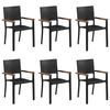 vidaXL 7 Piece Garden Dining Set Black