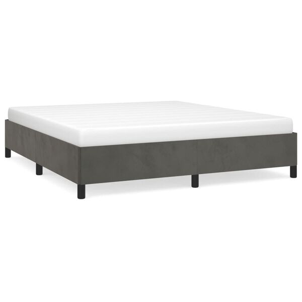 vidaXL Bed Frame without Mattress Dark Grey 180x200 cm Super King Velvet