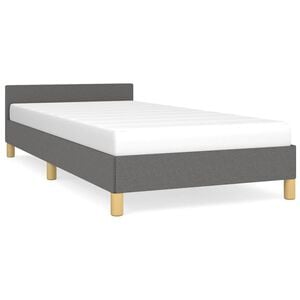 vidaXL Bed Frame without Mattress Dark Grey 90x200 cm Fabric