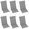 vidaXL Garden Chairs 6 pcs with Grey Cushions Solid Teak Wood