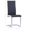 vidaXL Cantilever Dining Chairs 2 pcs Black Faux Leather