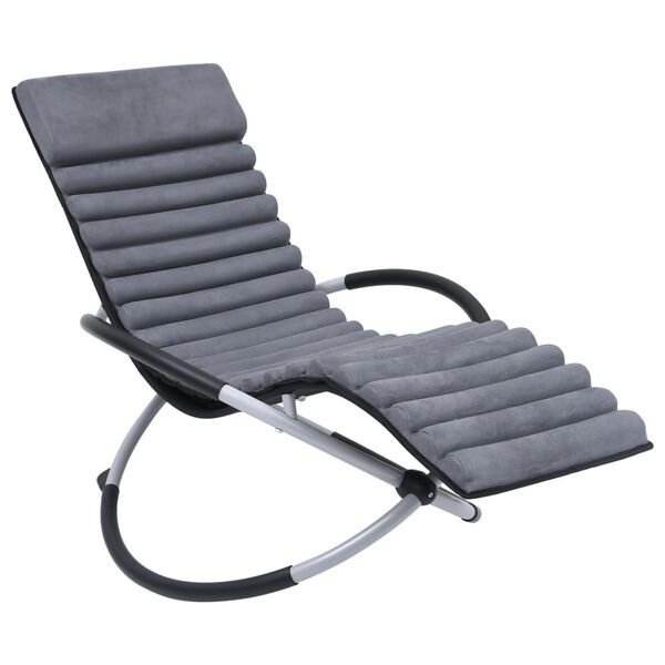 vidaXL Sun Lounger Cushion Grey Suede