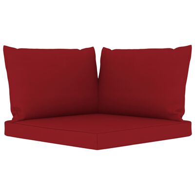 vidaXL 8 Piece Garden Lounge Set with Wine Red Cushions