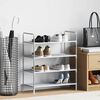 vidaXL Shoe Rack with 4 Shelves Metal and Non-woven Fabric Silver