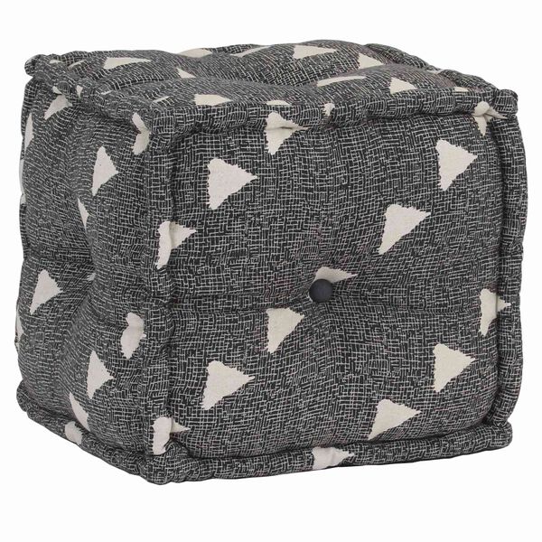 vidaXL Pouffes Folding Geometric Grey and White 40 x 40 x 40 cm Fabric