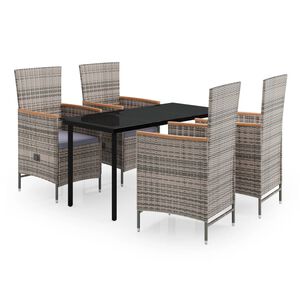 vidaXL Garden Dining Set | Grey and Black