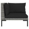 vidaXL 6 Piece Garden Lounge Set with Cushions Poly Rattan Dark Grey
