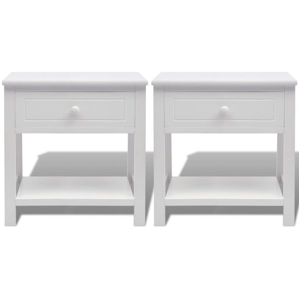 vidaXL Bedside Cabinets 2 pcs Wood White