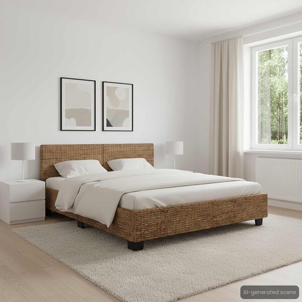 vidaXL Bed Frame without Mattress Natural Rattan 180x200 cm Super King