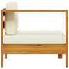 vidaXL Middle Sofa with 1 Armrest Cream White Solid Acacia Wood