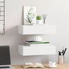 vidaXL Wall-mounted Drawer Shelves 2 pcs White 40x23.5x10 cm MDF