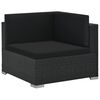vidaXL 6 Piece Garden Lounge Set with Cushions Poly Rattan Black