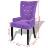 vidaXL Dining Chair with Armrests Purple Velvet