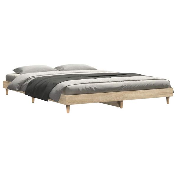 vidaXL Bed Frame without Mattress Sonoma Oak 160x200 cm Engineered Wood