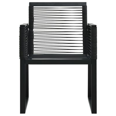 vidaXL Garden Chairs 2 pcs Black PVC Rattan