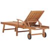 vidaXL Sun Loungers 2 pcs with Cream Cushion Solid Teak Wood