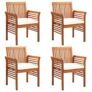vidaXL Garden Dining Chairs with Cushions 4 pcs Solid Wood Acacia