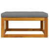 vidaXL Footrest with Dark Grey Cushion Solid Acacia Wood