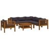 vidaXL 7 Piece Garden Lounge Set with Cushion Solid Acacia Wood