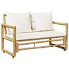 vidaXL 2 Seater Garden Sofa with Cushions Bamboo