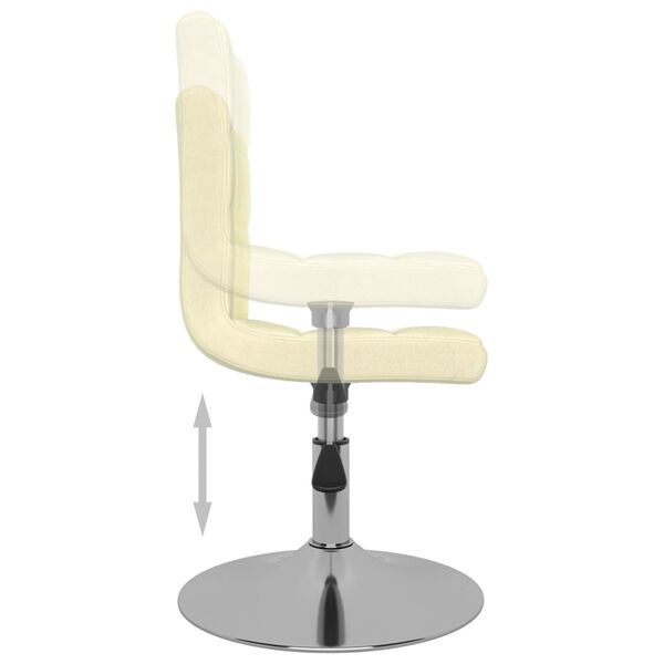vidaXL Swivel Dining Chairs 6 pcs Cream Fabric