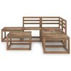 vidaXL 6 Piece Garden Lounge Set Brown Impregnated Pinewood