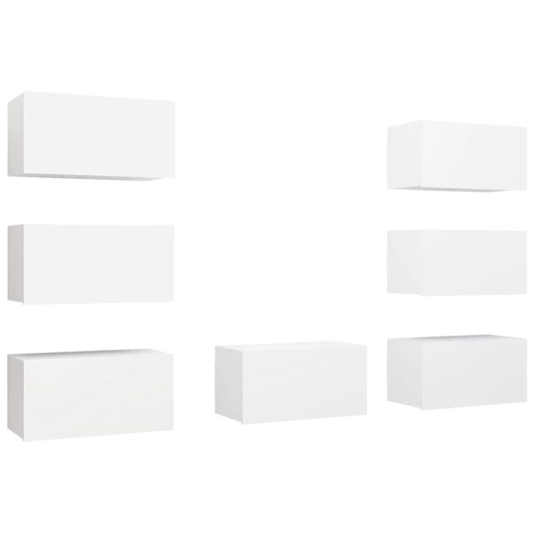 vidaXL TV Cabinets 7 pcs White 30.5x30x60 cm Engineered Wood
