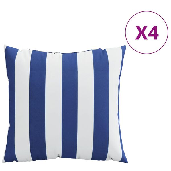 vidaXL Throw Pillows 4 pcs Blue and White 40x40 cm Fabric