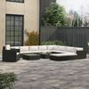 vidaXL 13 Piece Garden Lounge Set with Cushions Poly Rattan Black