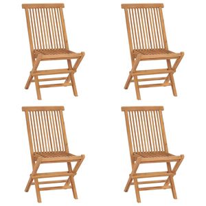vidaXL Folding Chairs 4 pcs Solid Teak Wood