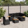 vidaXL 6 Piece Garden Sofa Set with Cushions Black Poly Rattan