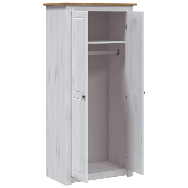 vidaXL Wardrobe White 80x50x171.5 cm Solid Pine Panama Range