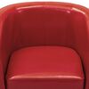 vidaXL Tub Chair with Footstool Red Faux Leather