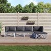 vidaXL 5 Piece Garden Lounge Set with Cushions White Steel