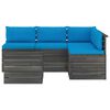 vidaXL 5 Piece Garden Pallet Lounge Set with Cushions Solid Pinewood
