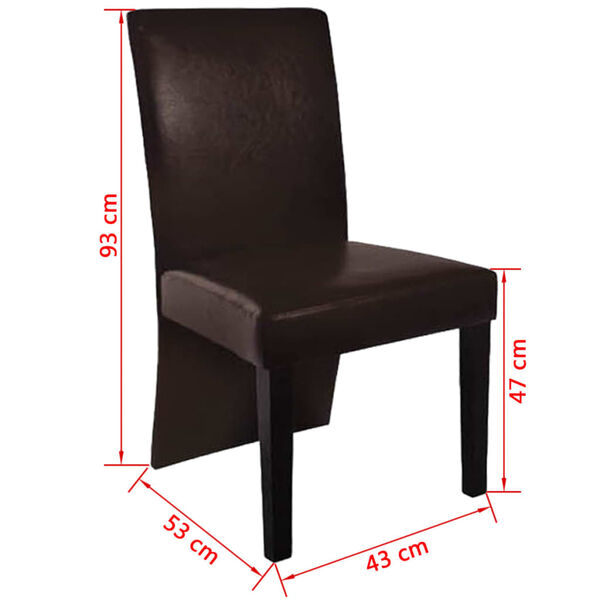 vidaXL Dining Chairs 4 pcs Dark Brown Faux Leather